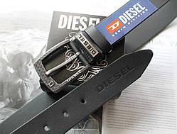 Чоловічий шкіряний ремінь Diesel чорний