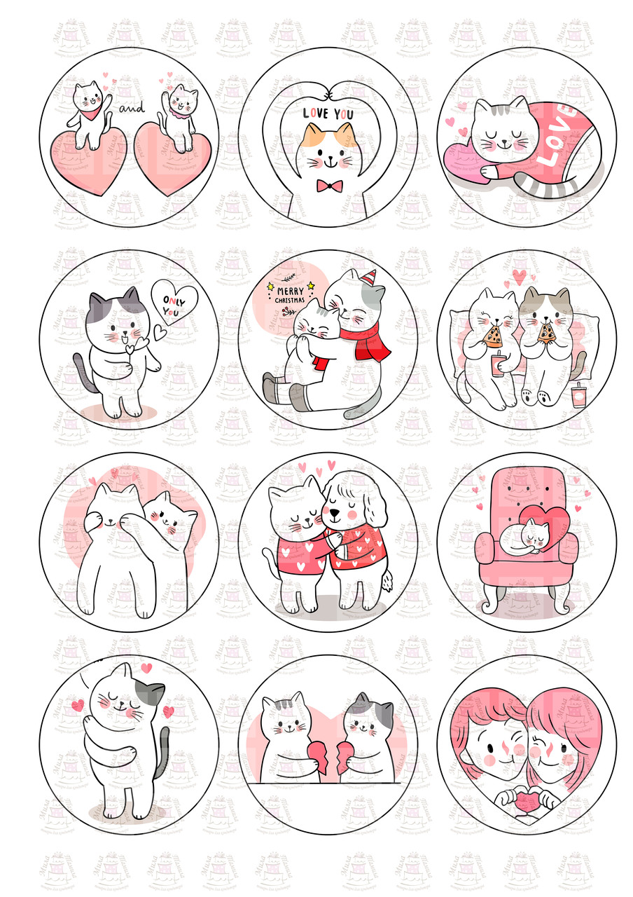 Вафельна картинка на капкейки Любов (200911)