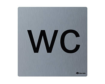 Піктограма матова нержавіюча сталь Туалет WC 100*100*2мм