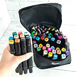 Набір 36 шт скетч маркерів для малювання TOUCH двосторонні маркери фломастери спиртові в сумці, фото 4
