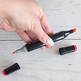 Набір 36 шт скетч маркерів для малювання TOUCH двосторонні маркери фломастери спиртові в сумці, фото 6