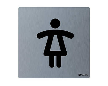 Табличка матова нержавіюча сталь "Жіночий туалет" 100*100*2мм