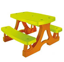 Столик з лавками дитячий для пікніка зелений 79×78×47 см Mochtoys 17022 R_7948