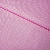 Тканина бязь горох 1,5 мм на рожевому фоні, ш.160 см