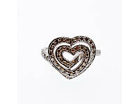 Серебряное кольцо с сапфирами Сапфировое сердце