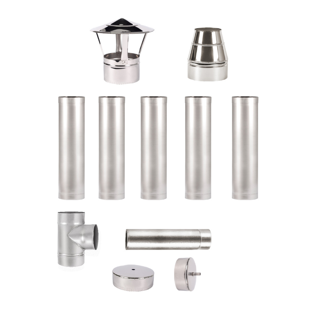 Ø 220/280 стенка 0.6 мм Комплект  димоходу  неірж / неірж Сендвіч  ВУ, фото 1