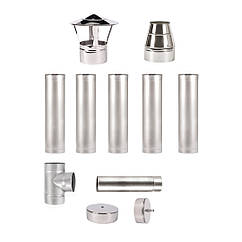 Ø100 стенка 0.8 мм.  Комплект димоходу Одностінний ВУ