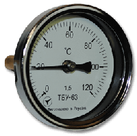 Термометри біметалічні осьові ТБУ-63