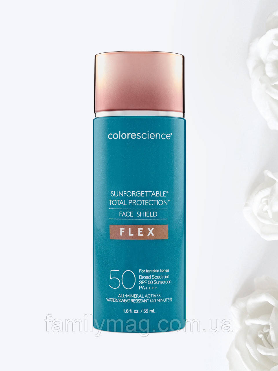 Сонцезахисний крем для обличчя Tan Face Shield Flex SPF 50 Total Protection Sunforgettable Colorescience 55 мл