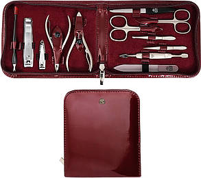 Манікюрний набір бордовий Kellermann 5192 Matt 12 предметів, фото 1