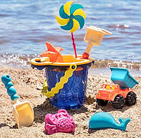 B. toys Sands Ahoy Beach Playset Medium Bucket (Navy) Phthalates and BPA Free набор для песка набір для піску