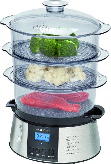 Пароварка Clatronic DG 3547 — 3 секції, 800 Вт, цифровий таймер, фото 1