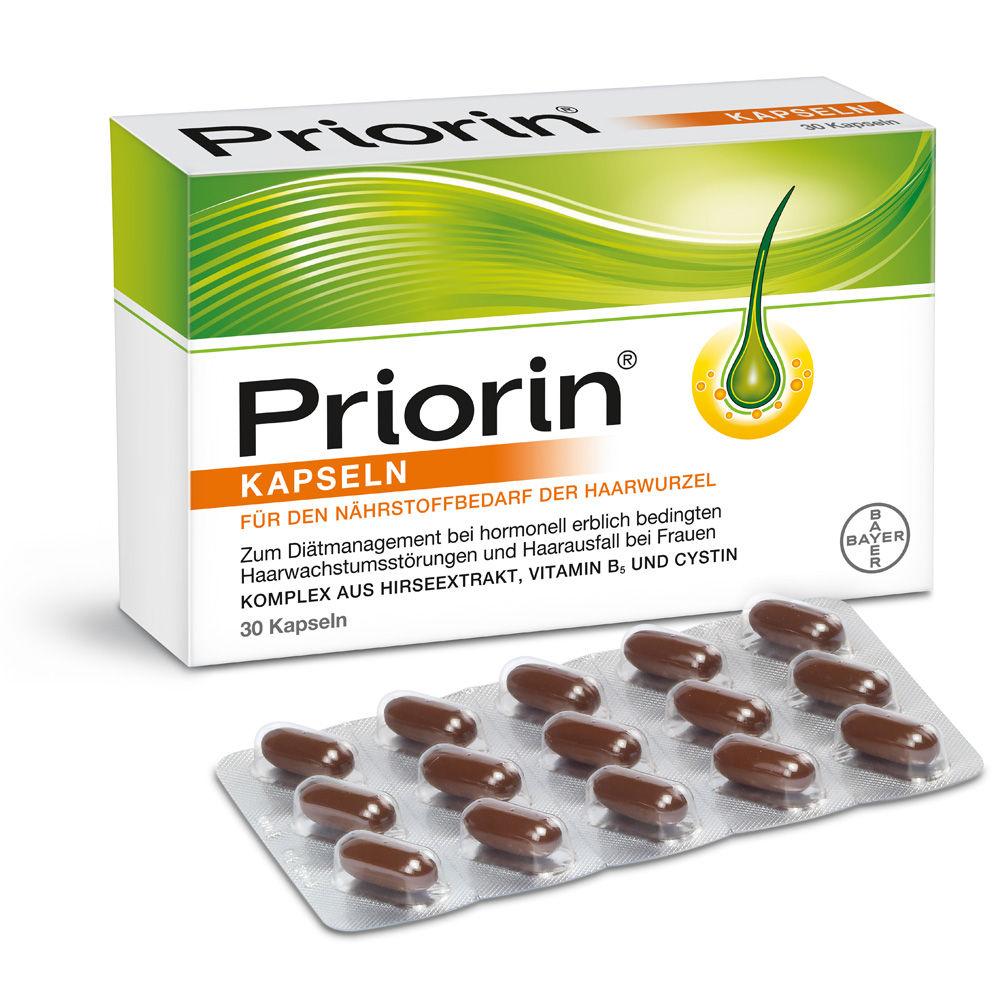 Препарат проти випадіння волосся Пріорін PRIORIN Bayer 30 капсул Німеччина велике паковання на пластинках, фото 1