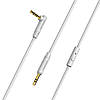 Аудіо-кабель кутовий з мікрофоном 1m BOROFONE BL5 audio AUX cable Білий, фото 2