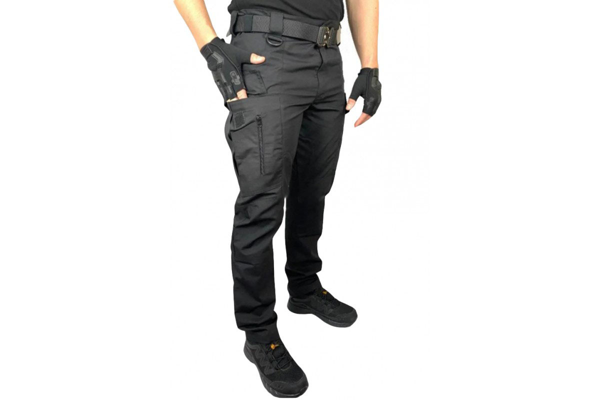 Брюки, штани тактичні CONQUISTADOR чорні поліція  (8 кишень)