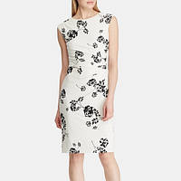 Платье-футляр Ralph Lauren B&W с цветочным рисунком и рюшами,белое,размер M,100% оригинал,USA.