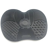 Силіконовий килимок для чищення миття косметичних пензлів Чорний GJ754A