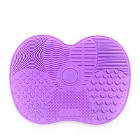 Силіконовий килимок для чищення миття косметичних пензлів Фіолетовий GJ754A