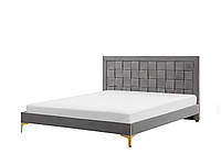 Бархатная кровать 160 x 200 см Серый LIMOUX