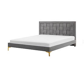 Оксамитова ліжко 160 x 200 см Сірий LIMOUX