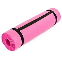 Коврик для йоги и фитнеса Zelart NBR 10мм розовый FI-6986