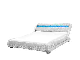 Ліжко LED Velvet 160 x 200 см сріблястий AVIGNON