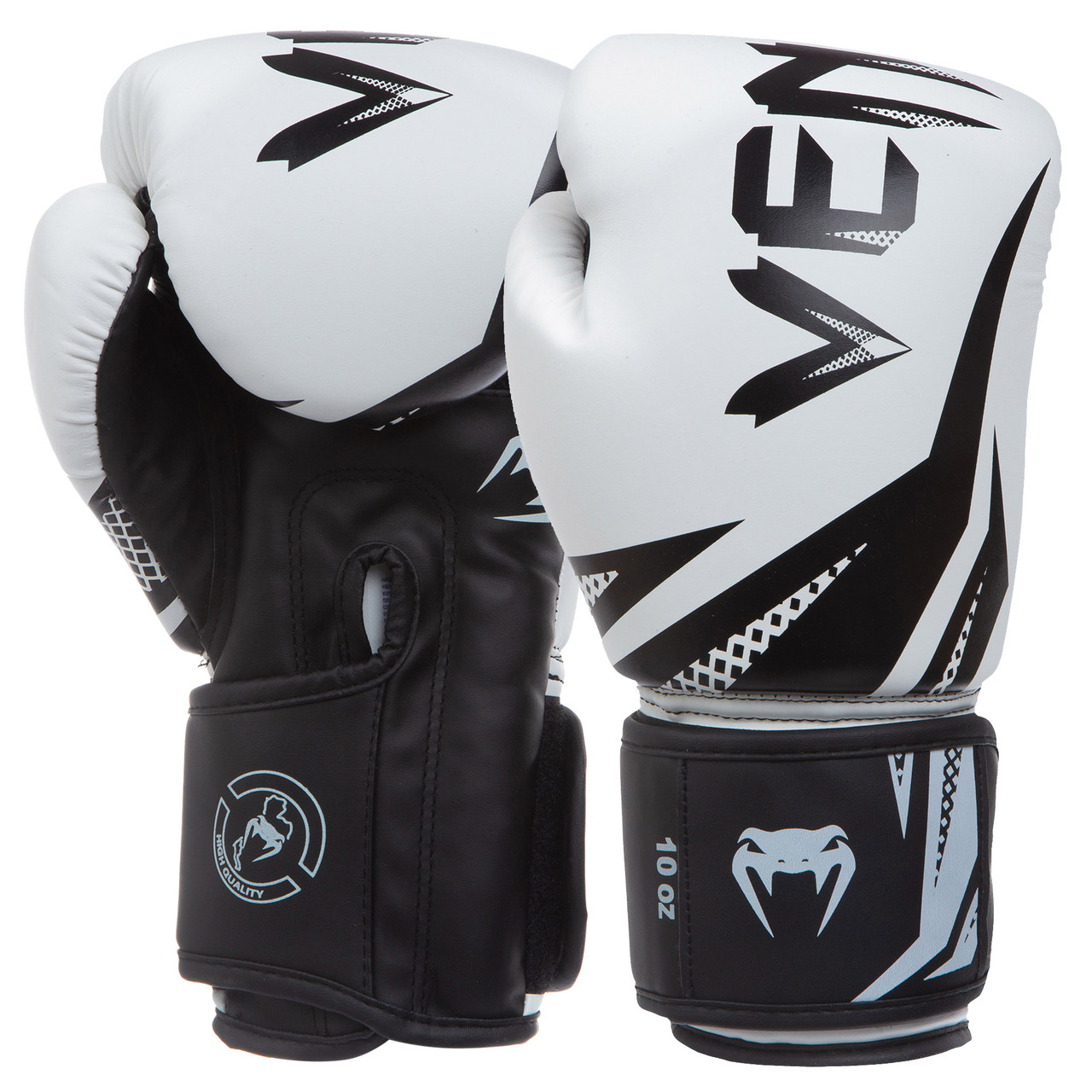 Перчатки боксерские на липучке VENUM Challenger 3.0 BO-0668 (р-р 12oz, белый-черный) - фото 1 - id-p1444334014