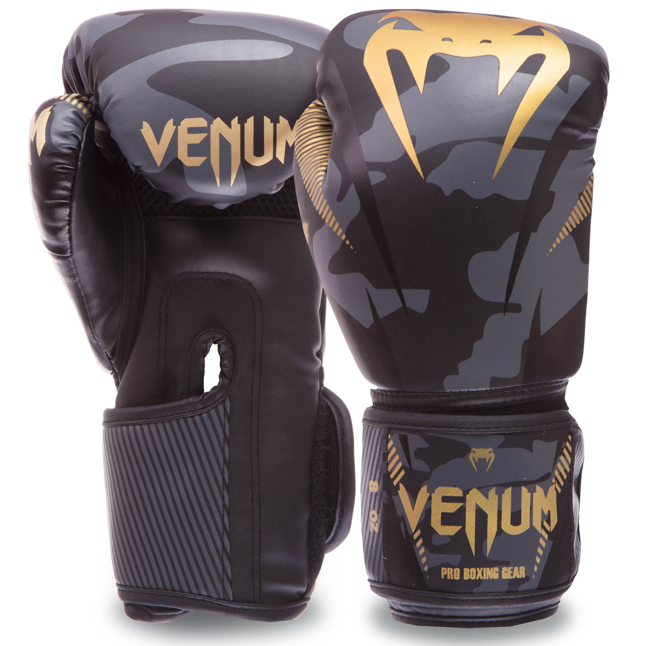 Перчатки боксерские на липучке VENUM IMPACT BO-0708 (р-р 10oz, черный) - фото 1 - id-p1444334015