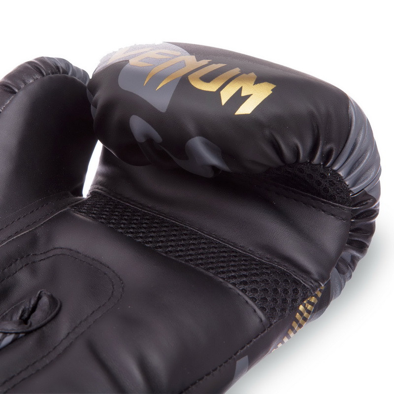 Перчатки боксерские на липучке VENUM IMPACT BO-0708 (р-р 10oz, черный) - фото 4 - id-p1444334015