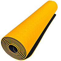 Профессиональный спортивный нескользящий двухслойный коврик каремат для йоги и фитнеса SNS TPE