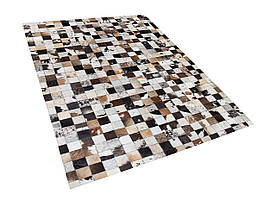 Шкіряний килимок у стилі печворк 160 x 230 см різнобарвний CERLI