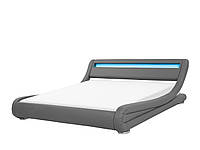 Водяная кровать LED из искусственной кожи 180 x 200 см Серый AVIGNON