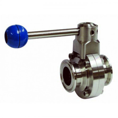 Затвор дисковий поворотний під кламп 1,5" (50,5 мм) кран метелик AISI304