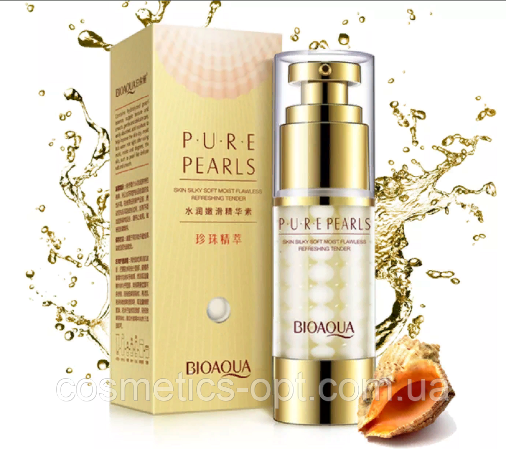 Перловий крем-сироватка для очей із гідролізованими перлами Bioaqua Pure Pearls, 35 г