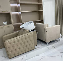 Парикмахерская мойка Marlen Lux,
Кресло для зала ожидания Rio.