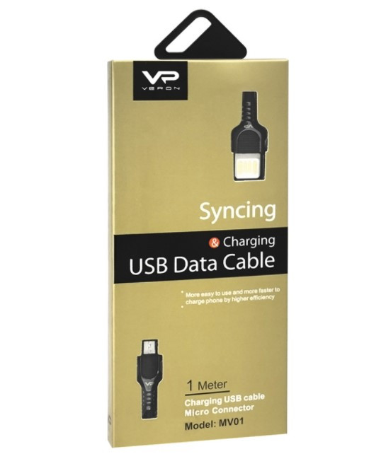 Кабель USB Veron MV01 (Micro-usb) (1m) Gray, фото 1
