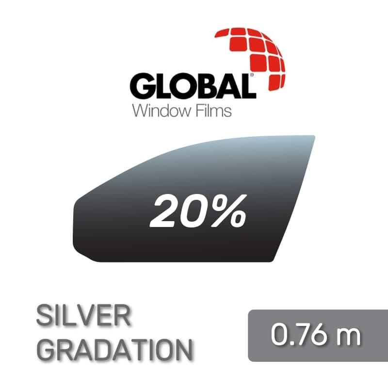Плівка для тонування скла авто перехідна срібло-чорна Silver-Gradation ( преміум, металізована.), фото 1