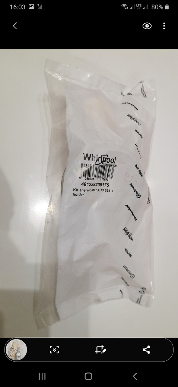 Терморегулятор для холодильника Whirlpool 481228238175
