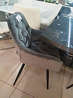 Обідній крісло M-65 сірий вельвет від Vetro Mebel