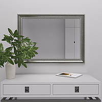 Зеркало на стену 80х60 | в узкой серебряной раме | Black Mirror в спальню | ванную комнату | коридор
