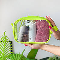 Велика прозора сумочка 22*15*8 см ORGANIZE (неон)