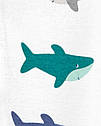 Хопковий чоловічок без ніжок для хлопчика Carter's "Акули" 3 міс/55-61 см, фото 2