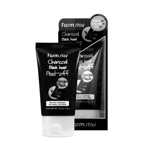 Маска-плёнка для очищения кожи носа от чёрных точек Farmstay Charcoal Black Head 60 мл - фото 1 - id-p1444385309