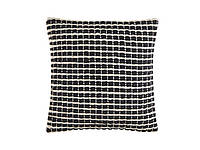 Шерстяная декоративная подушка с геометрическим узором 45 x 45 см в черно-белом цвете YONCALI