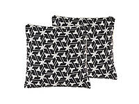 Набір з 2-х декоративних подушок з геометричним малюнком 45 х 45 см, чорний і білий АНДИРИН