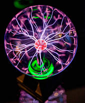 Плазмова куля Тесла музична 20 см нічник плазмова лампа куля з блискавками Plasma ball, фото 3