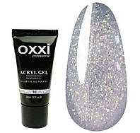 АКРИЛ-ГЕЛЬ OXXI PROFESSIONAL AСRYL GEL 018, ПРОЗРАЧНЫЙ С ГОЛОГРАФИЧЕСКИМИ ШИММЕРАМИ, 30 МЛ