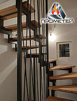 Г-образные лестницы металлические на ломаном косоуре - для строительных компаний или частного заказчика