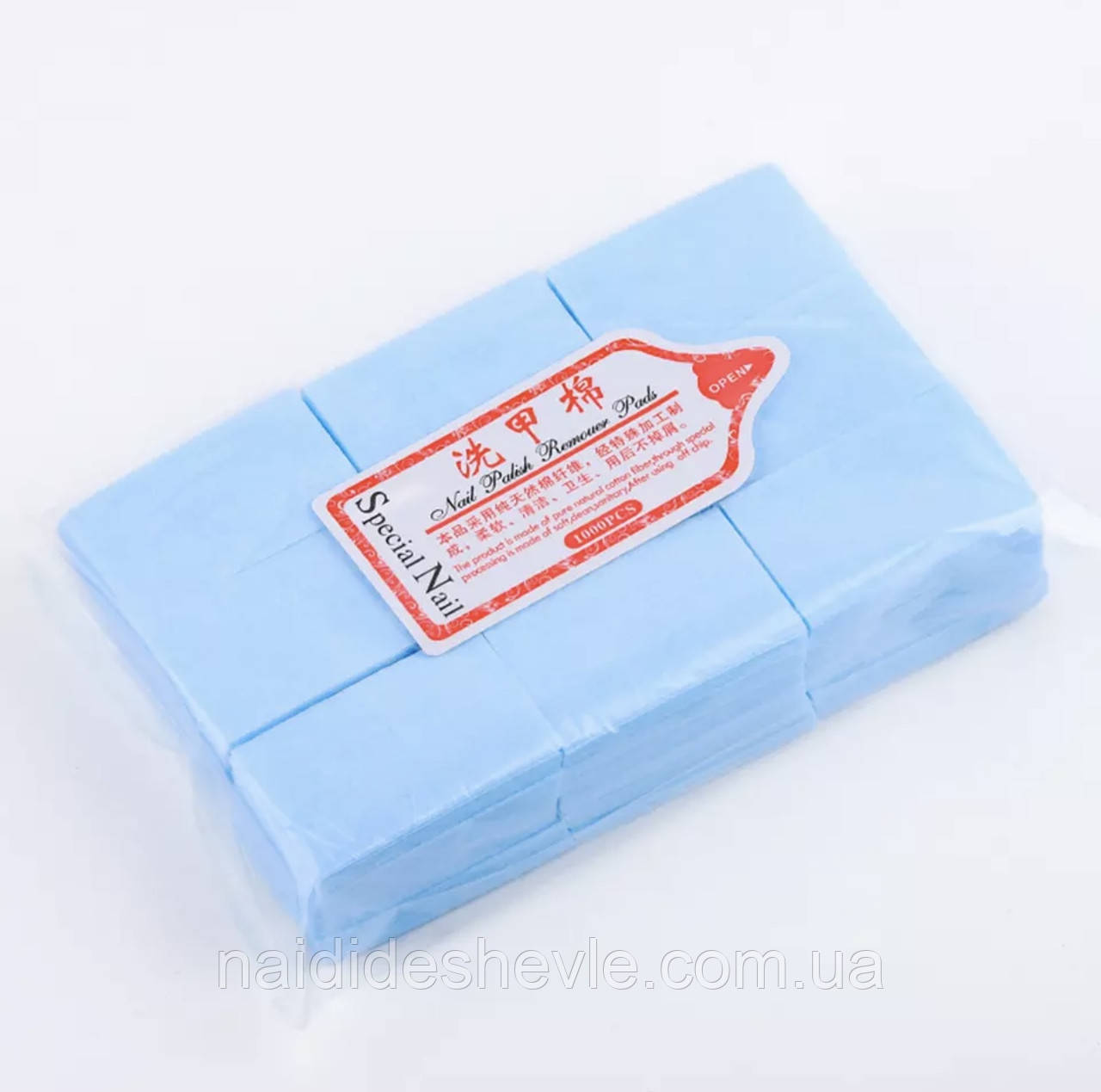 Серветки одноразові безворсові Special Nail для манікюру - кольорові (до 1000 шт. в упаковці) Блакитний