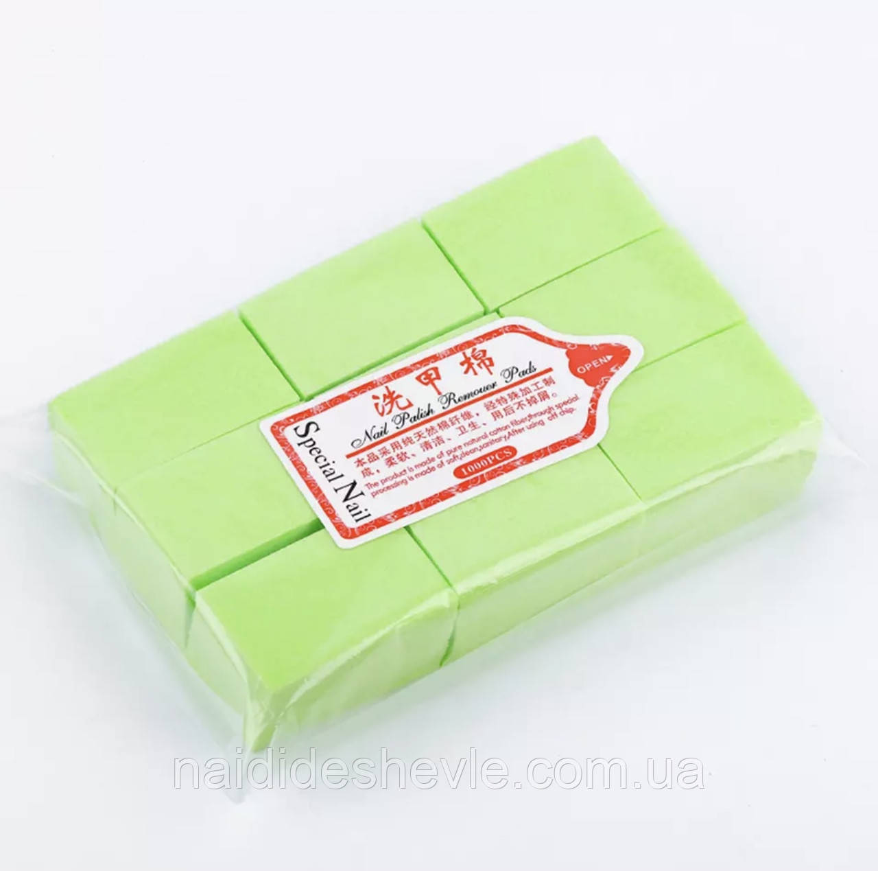 Серветки одноразові безворсові Special Nail для манікюру - кольорові (до 1000 шт. в упаковці) Зелений